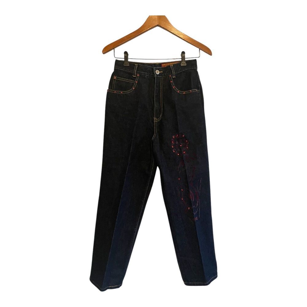 Lawman Western Jeans Women's Size 7 Bareback High Rise Studded 26‎ x 25 Indigo